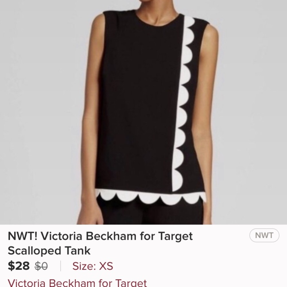 NWOT Victoria Beckham scalloped tank XS - Picture 8 of 8